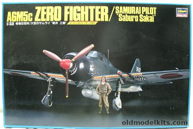 Hasegawa 1/32 Mitsubishi A6M5C Zero Fighter Samuai Pilot Saburo Sakai - Yokosuka 1945 / T. Iwamoto 252nd FG Mohara Feb. 1945 / T. Tanimizu 203rd FG Kagoshima June 1945, SP34 plastic model kit